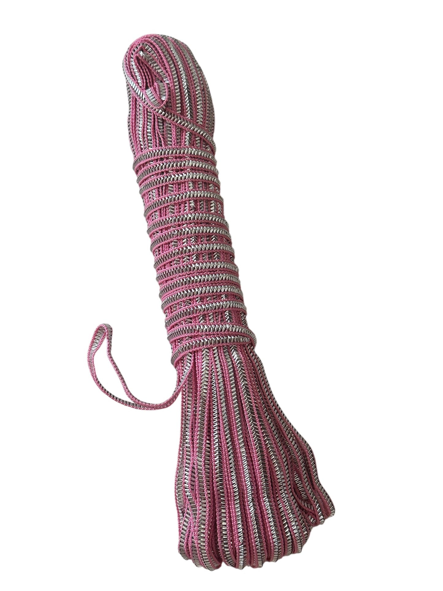 Synthetic Talli threads (with silver ribbon).